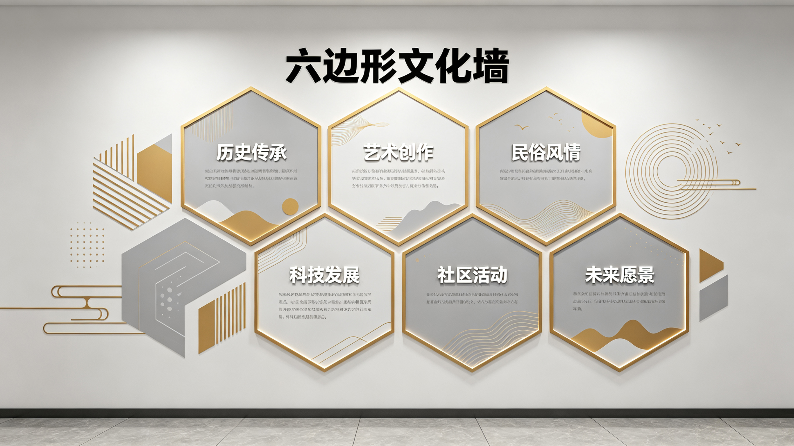 慈溪企业文化墙 | 六边形信息美学